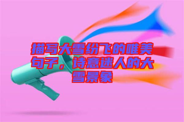描寫大雪紛飛的唯美句子，詩意迷人的大雪景象