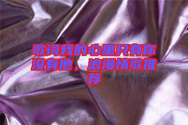 歌詞我的心里只有你沒有他，浪漫情歌推薦