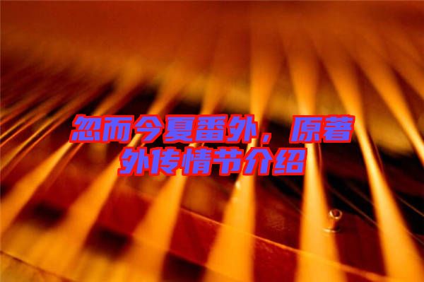 忽而今夏番外，原著外傳情節(jié)介紹