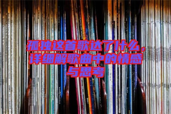 孤獨(dú)這首歌達(dá)了什么，詳細(xì)解歌曲中的情感與思考