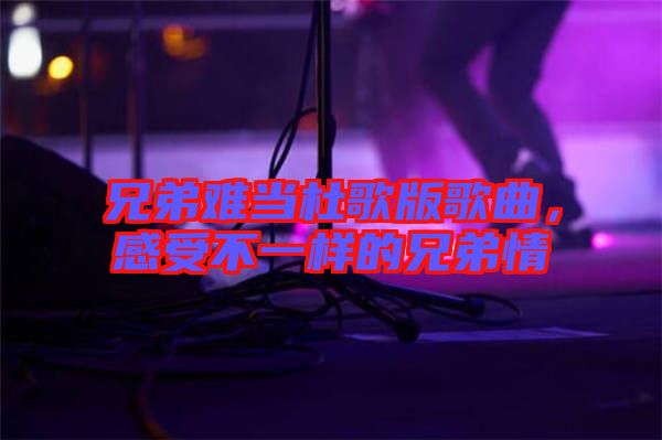 兄弟難當(dāng)杜歌版歌曲，感受不一樣的兄弟情