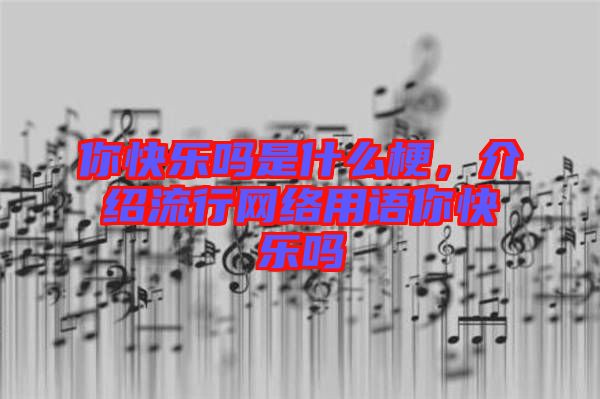 你快樂嗎是什么梗，介紹流行網(wǎng)絡(luò)用語你快樂嗎