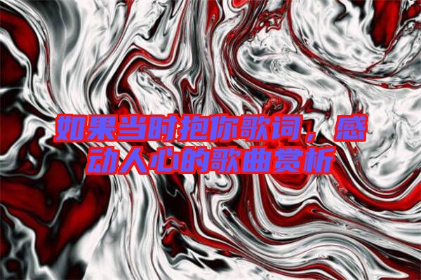 如果當(dāng)時(shí)抱你歌詞，感動(dòng)人心的歌曲賞析