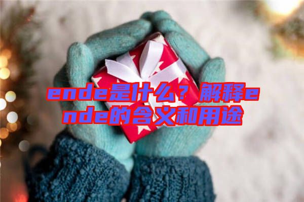ende是什么？解釋ende的含義和用途