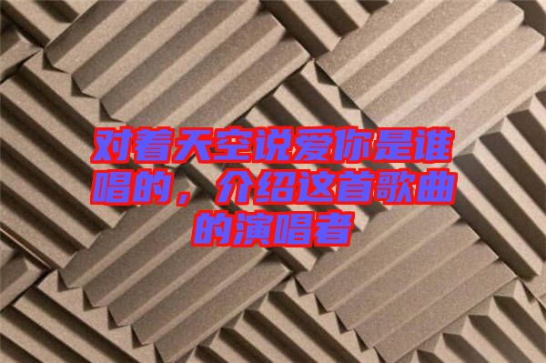 對(duì)著天空說愛你是誰唱的，介紹這首歌曲的演唱者