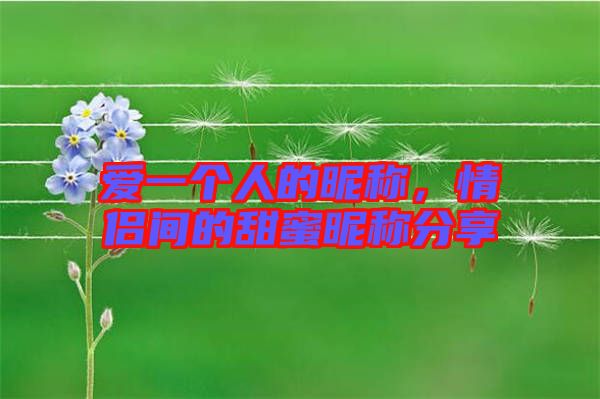 愛(ài)一個(gè)人的昵稱(chēng)，情侶間的甜蜜昵稱(chēng)分享