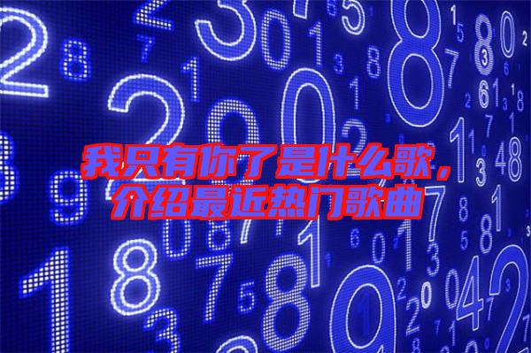 我只有你了是什么歌，介紹最近熱門歌曲