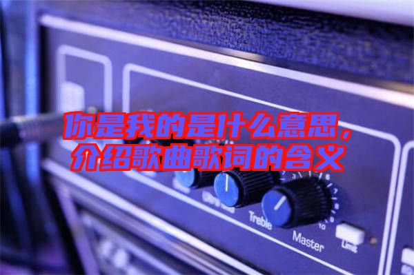你是我的是什么意思，介紹歌曲歌詞的含義