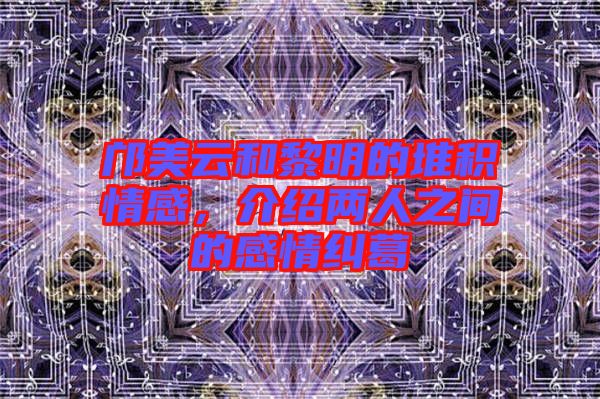 鄺美云和黎明的堆積情感，介紹兩人之間的感情糾葛