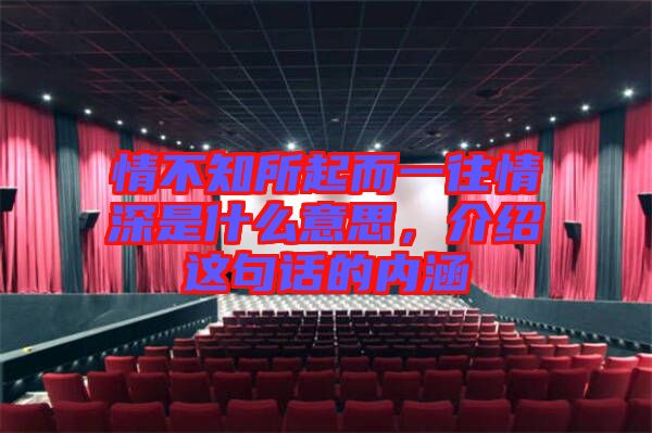 情不知所起而一往情深是什么意思，介紹這句話的內(nèi)涵