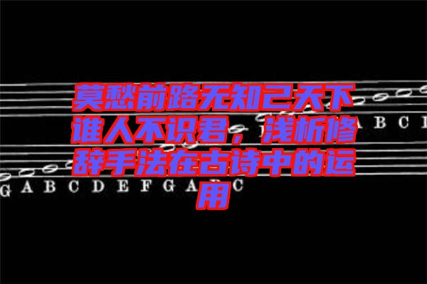 莫愁前路無(wú)知己天下誰(shuí)人不識(shí)君，淺析修辭手法在古詩(shī)中的運(yùn)用