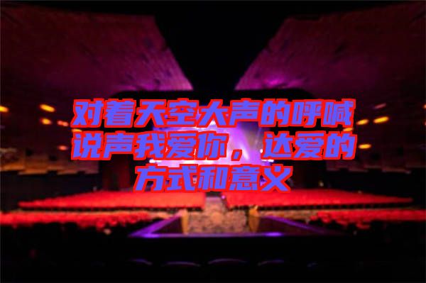 對著天空大聲的呼喊說聲我愛你，達愛的方式和意義