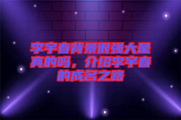 李宇春背景很強大是真的嗎，介紹李宇春的成名之路