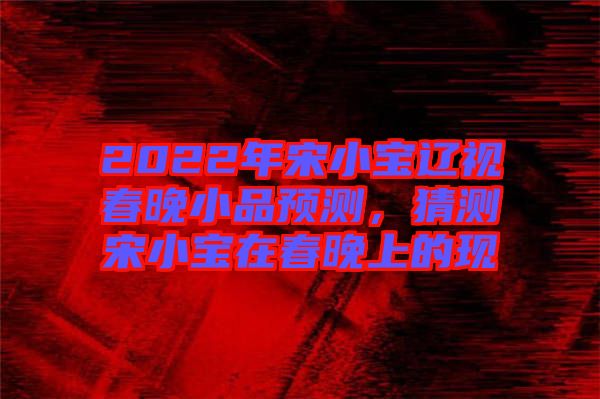 2022年宋小寶遼視春晚小品預(yù)測(cè)，猜測(cè)宋小寶在春晚上的現(xiàn)