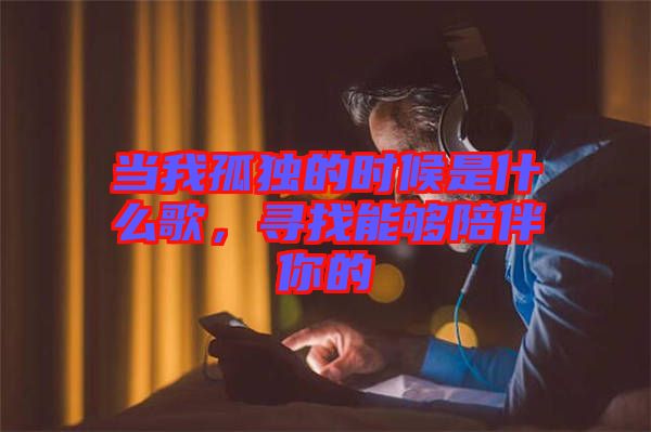 當我孤獨的時候是什么歌，尋找能夠陪伴你的