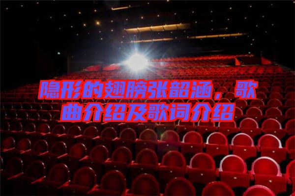 隱形的翅膀張韶涵，歌曲介紹及歌詞介紹