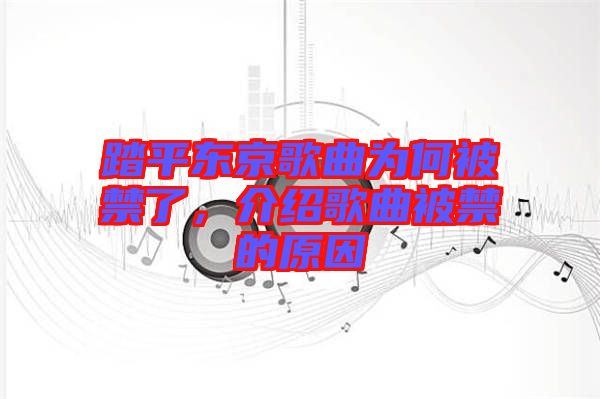 踏平東京歌曲為何被禁了，介紹歌曲被禁的原因