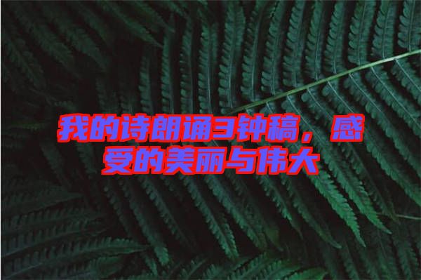 我的詩(shī)朗誦3鐘稿，感受的美麗與偉大