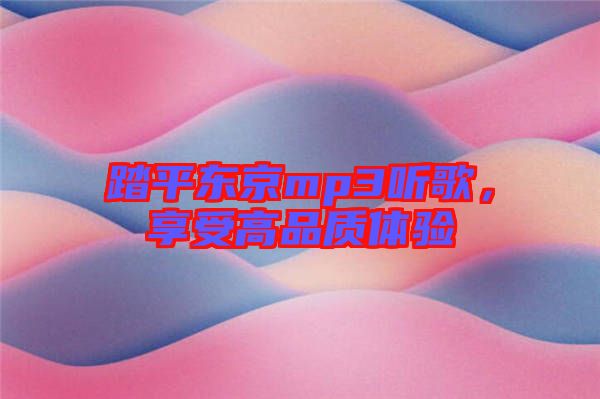 踏平東京mp3聽歌，享受高品質體驗