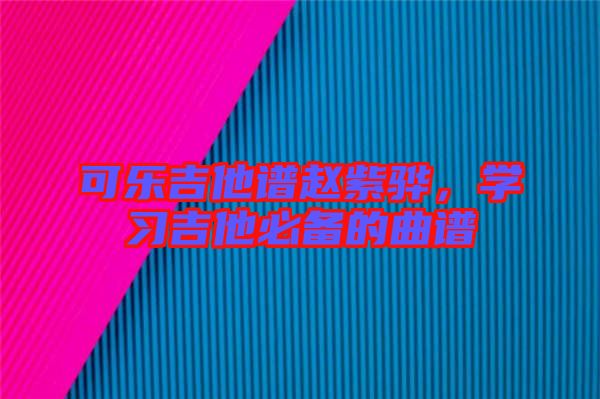 可樂吉他譜趙紫驊，學(xué)習(xí)吉他必備的曲譜