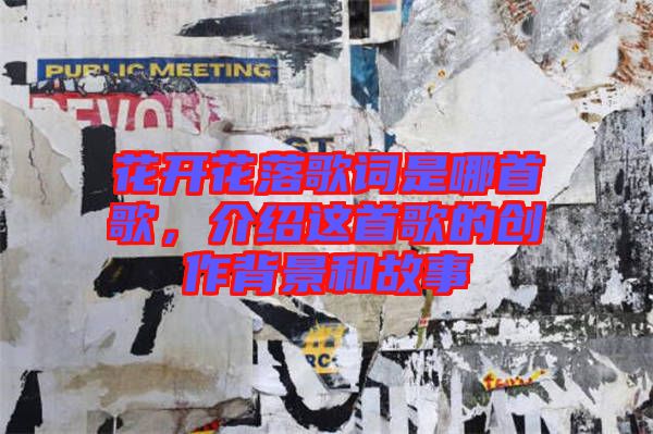 花開花落歌詞是哪首歌，介紹這首歌的創(chuàng)作背景和故事