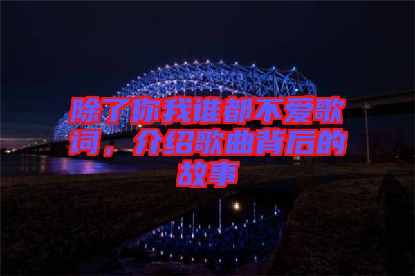 除了你我誰(shuí)都不愛(ài)歌詞，介紹歌曲背后的故事