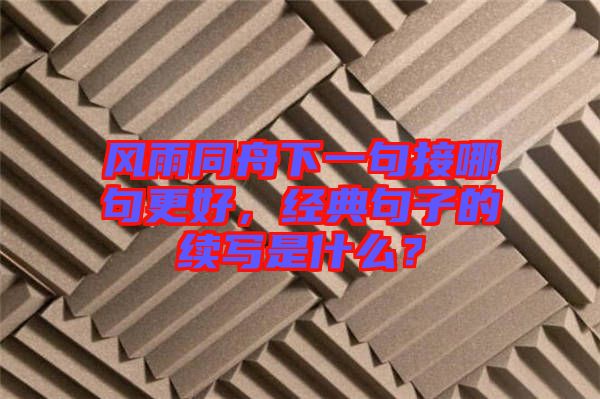 風(fēng)雨同舟下一句接哪句更好，經(jīng)典句子的續(xù)寫是什么？