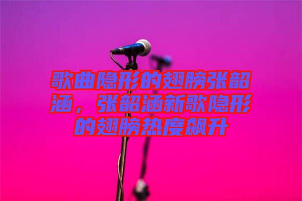 歌曲隱形的翅膀張韶涵，張韶涵新歌隱形的翅膀熱度飆升
