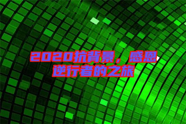 2020抗背景，感恩逆行者的之旅