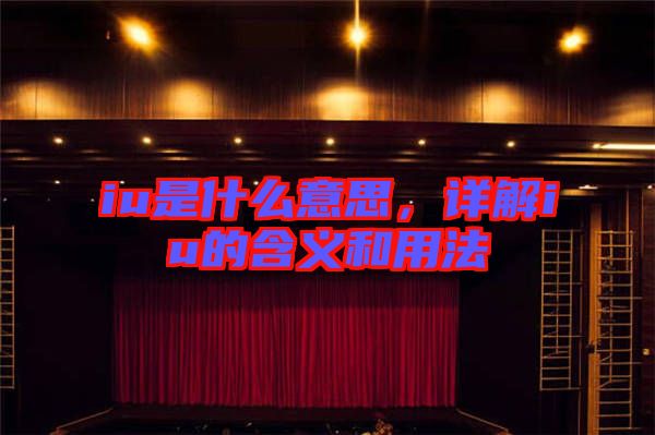 iu是什么意思，詳解iu的含義和用法