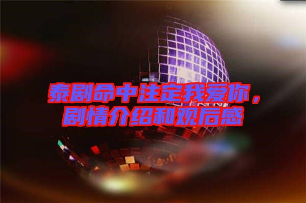 泰劇命中注定我愛(ài)你，劇情介紹和觀后感