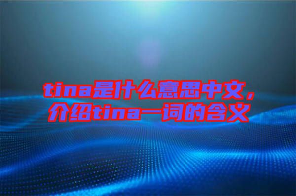 tina是什么意思中文，介紹tina一詞的含義