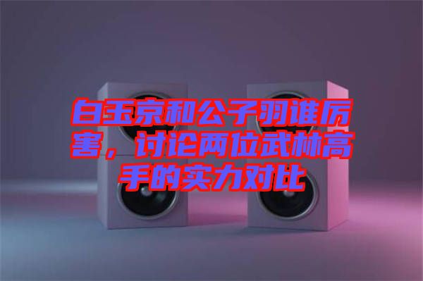 白玉京和公子羽誰(shuí)厲害，討論兩位武林高手的實(shí)力對(duì)比