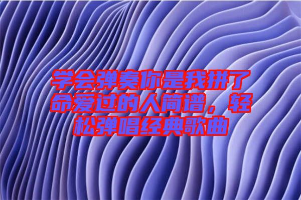 學(xué)會(huì)彈奏你是我拼了命愛(ài)過(guò)的人簡(jiǎn)譜，輕松彈唱經(jīng)典歌曲