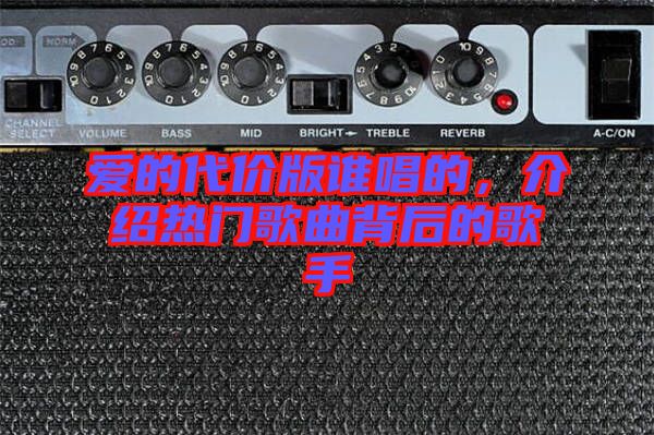 愛的代價(jià)版誰唱的，介紹熱門歌曲背后的歌手