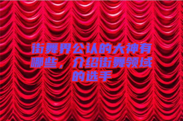 街舞界公認(rèn)的大神有哪些，介紹街舞領(lǐng)域的選手