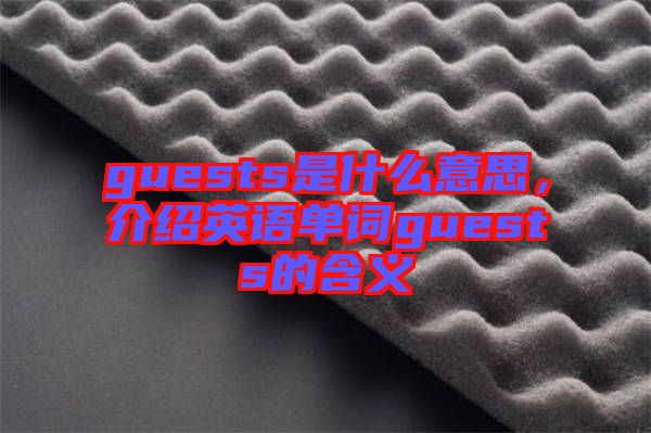 guests是什么意思，介紹英語單詞guests的含義