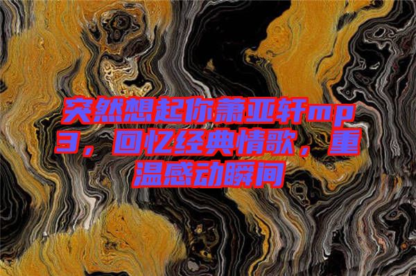 突然想起你蕭亞軒mp3，回憶經(jīng)典情歌，重溫感動瞬間
