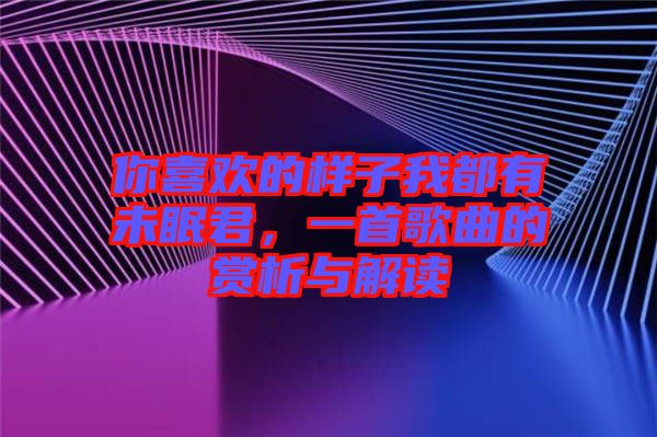 你喜歡的樣子我都有未眠君，一首歌曲的賞析與解讀