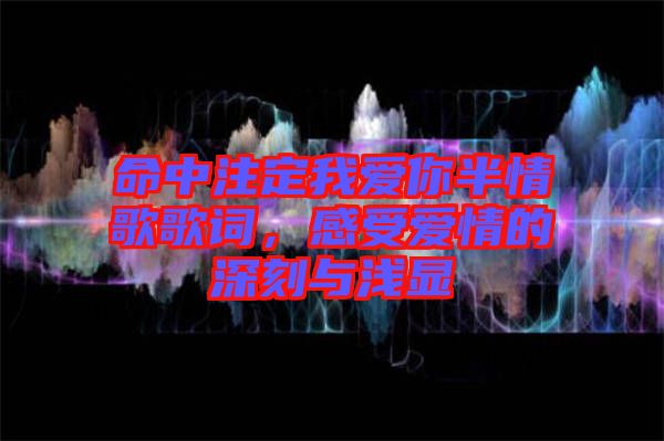命中注定我愛(ài)你半情歌歌詞，感受愛(ài)情的深刻與淺顯