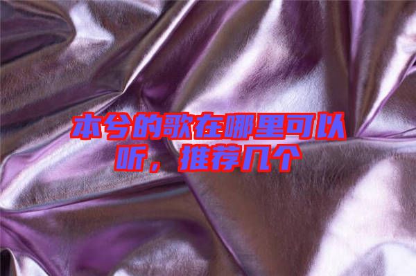 本兮的歌在哪里可以聽，推薦幾個(gè)