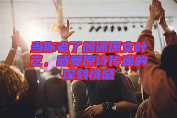 當(dāng)你老了朗誦原文葉芝，感受原詩傳遞的深刻情感