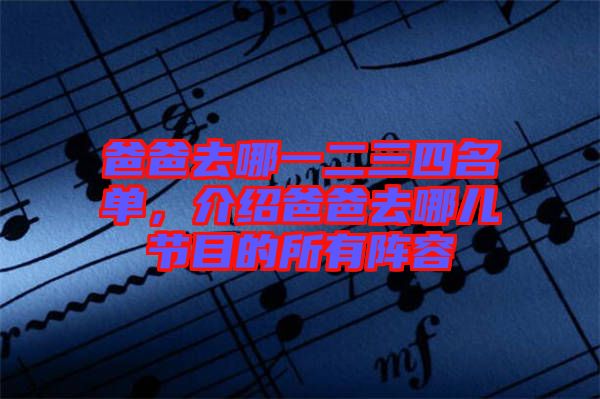 爸爸去哪一二三四名單，介紹爸爸去哪兒節(jié)目的所有陣容