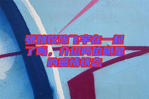 張婧儀陳飛宇在一起了嗎，介紹兩位明星的感情狀態(tài)