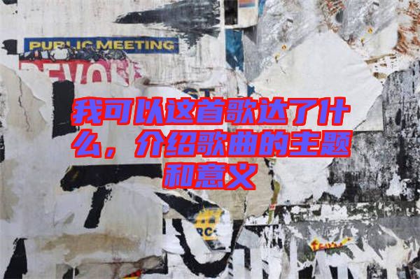 我可以這首歌達(dá)了什么，介紹歌曲的主題和意義