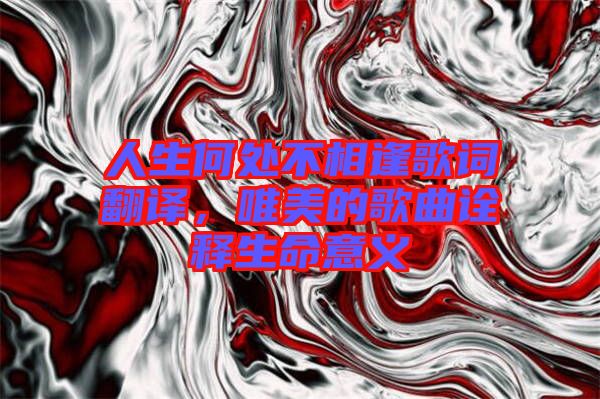 人生何處不相逢歌詞翻譯，唯美的歌曲詮釋生命意義