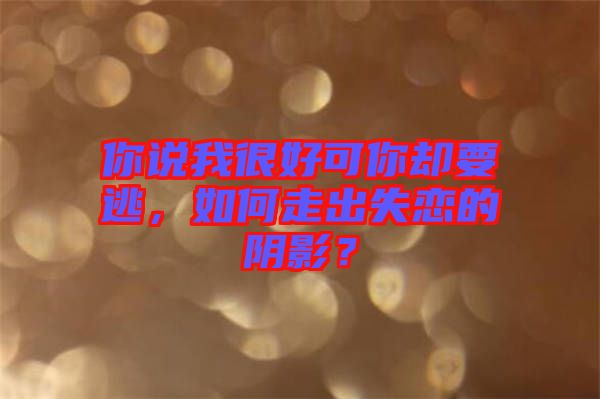 你說我很好可你卻要逃，如何走出失戀的陰影？