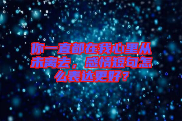 你一直都在我心里從未離去，感情短句怎么表達(dá)更好？