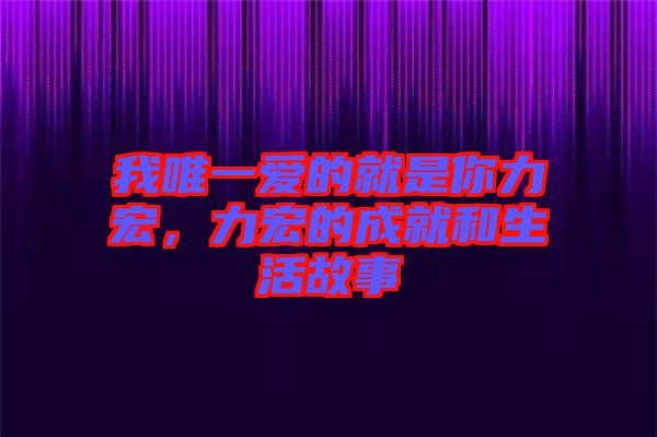 我唯一愛的就是你力宏，力宏的成就和生活故事