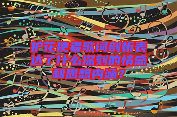 護花使者歌詞剖析表達了什么深刻的情感和思想內涵？